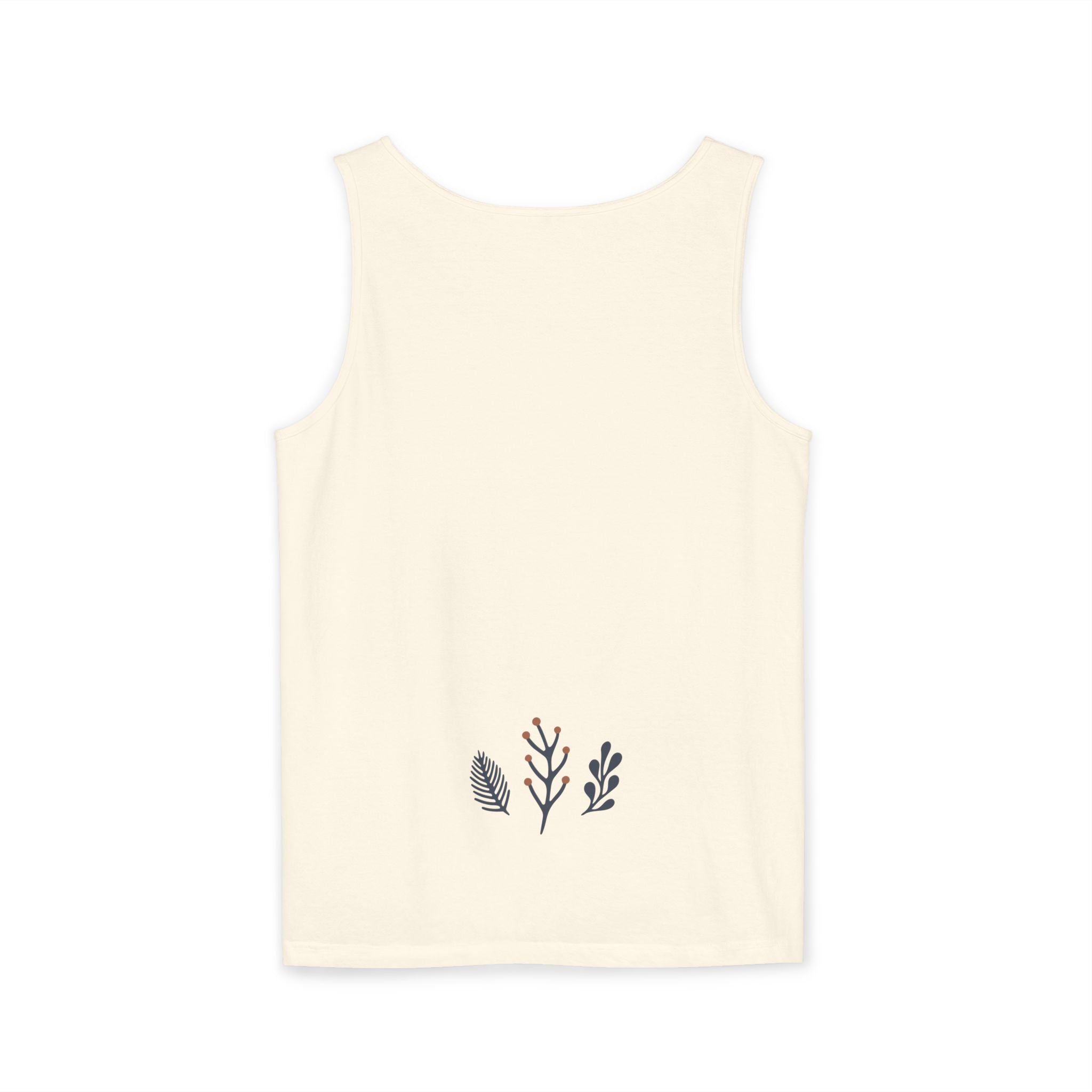 Floral Folk Circle Tank Top — Boho Botanical Graphic