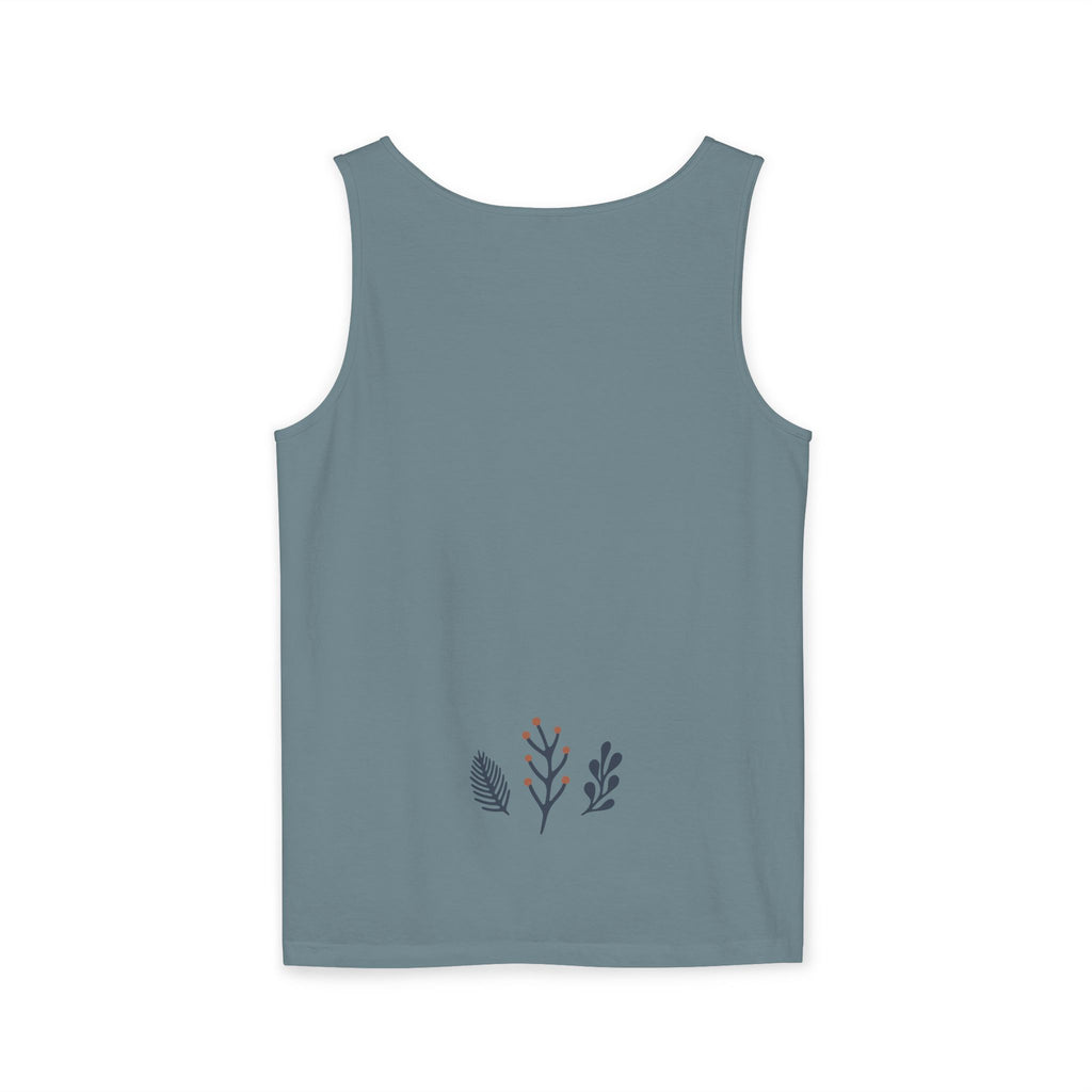 Floral Folk Circle Tank Top — Boho Botanical Graphic