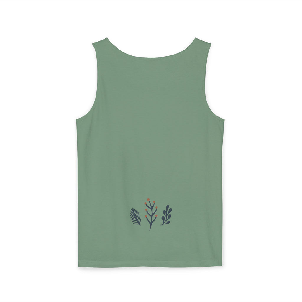 Floral Folk Circle Tank Top — Boho Botanical Graphic