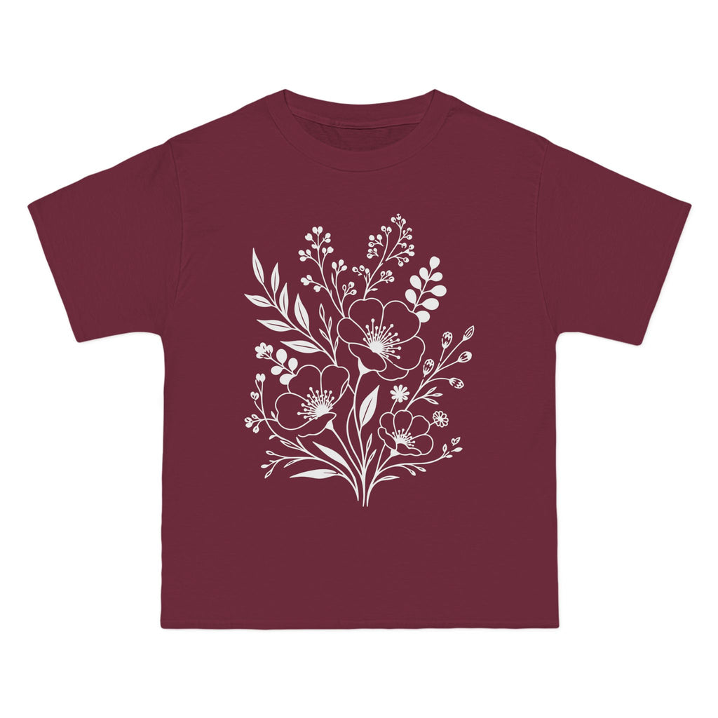 Boho Wildflower T-Shirt | Botanical Floral Print Comfort Tee for Women