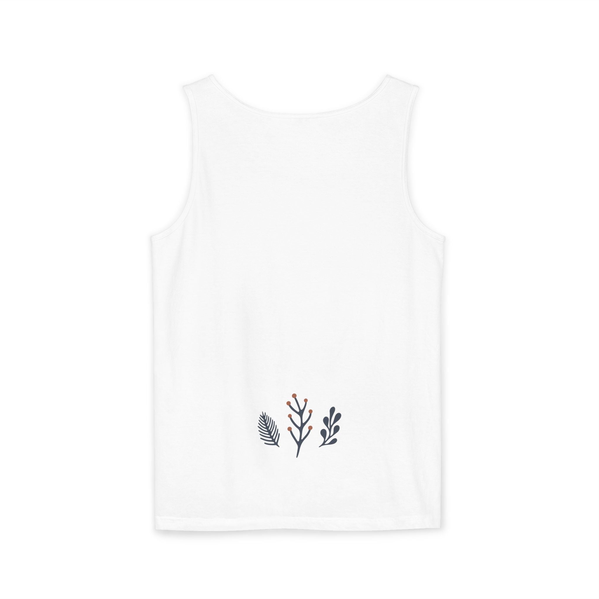 Floral Folk Circle Tank Top — Boho Botanical Graphic