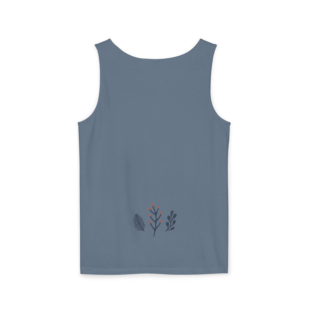 Floral Folk Circle Tank Top — Boho Botanical Graphic