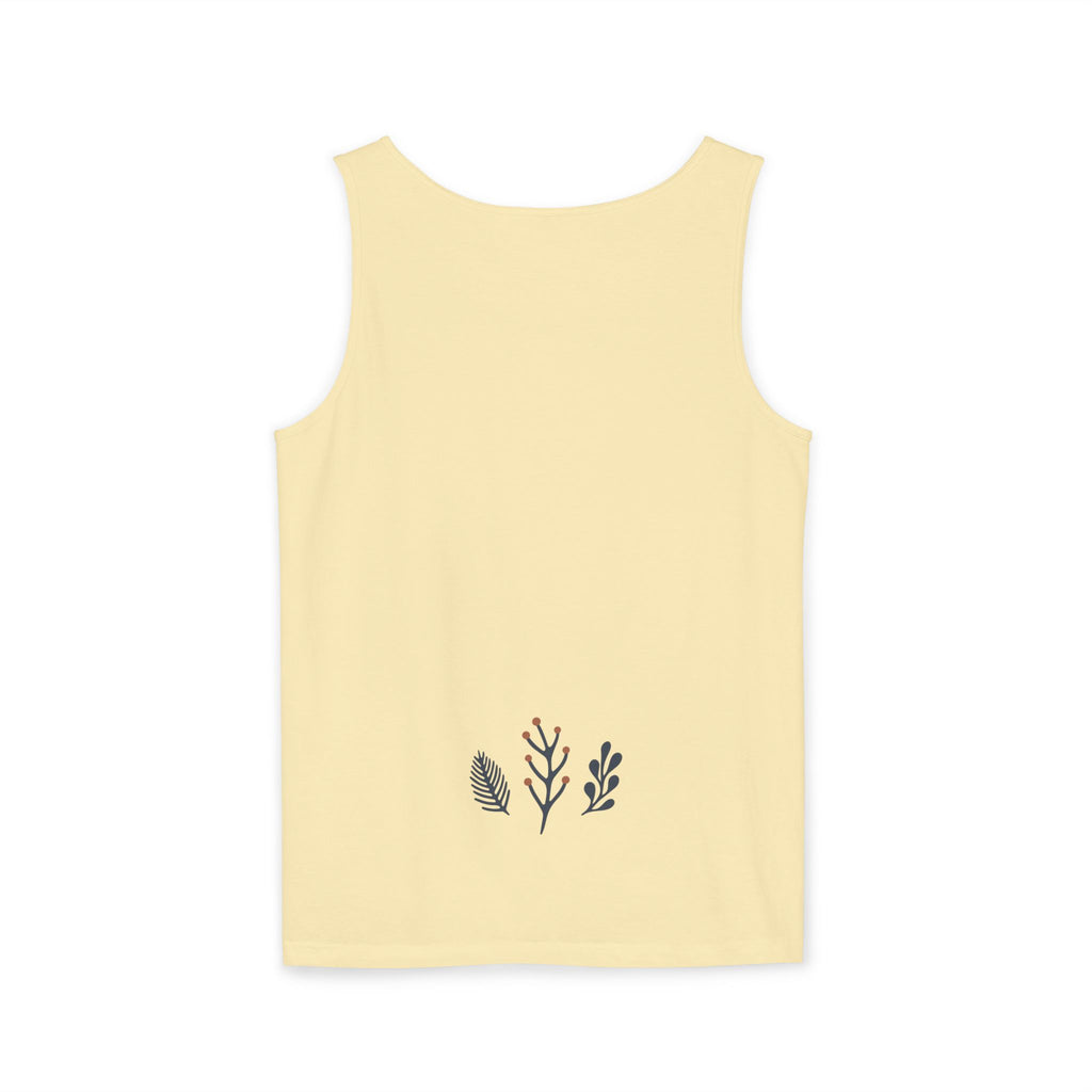 Floral Folk Circle Tank Top — Boho Botanical Graphic